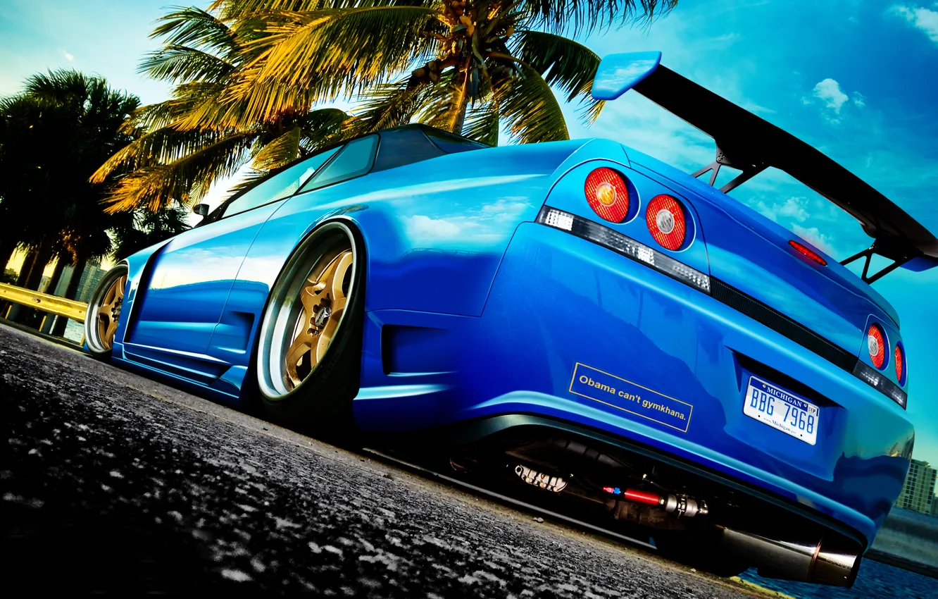 Photo wallpaper tuning, photoshop, nissan, skyline, r33