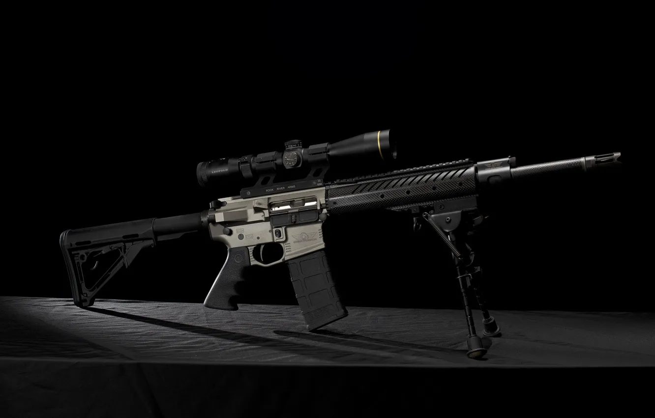 Photo wallpaper optics, carabiner, assault rifle, fry