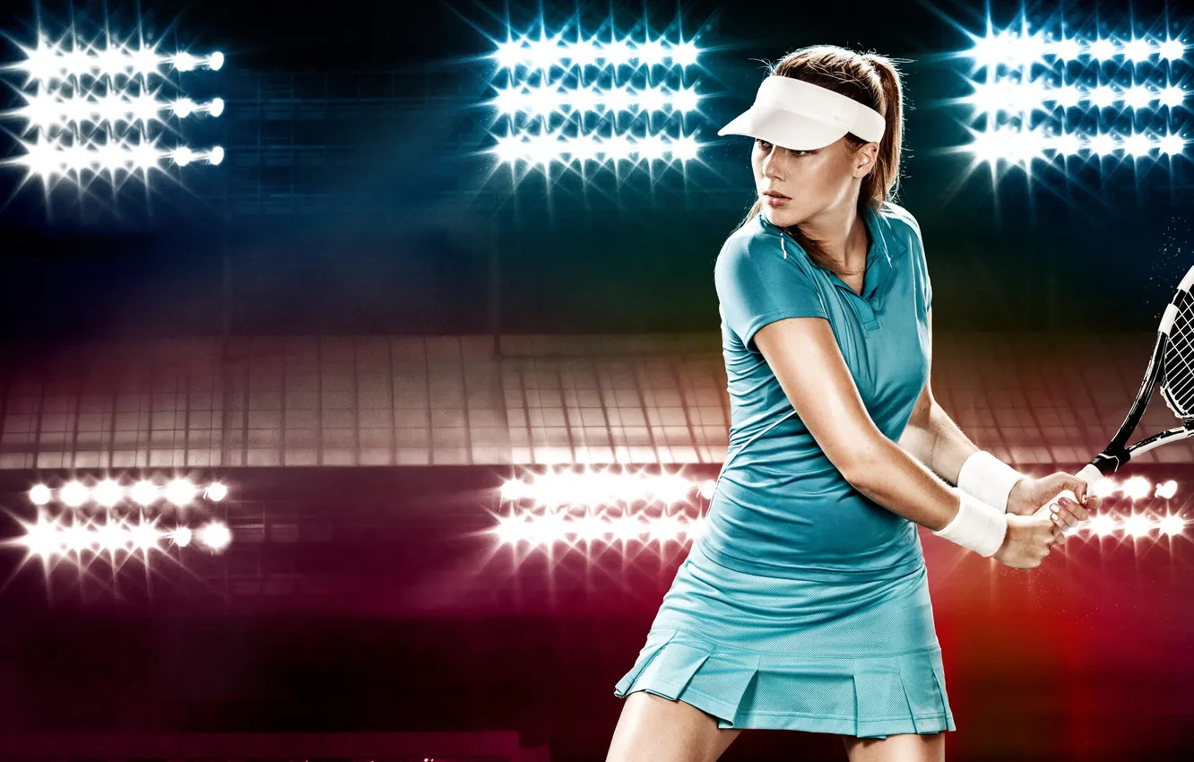 Photo wallpaper woman, young, view, Sport, tank, Tennis, Vitality, Years