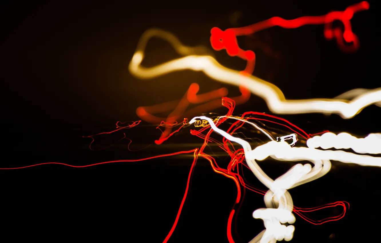Photo wallpaper white, line, red, abstraction, lights