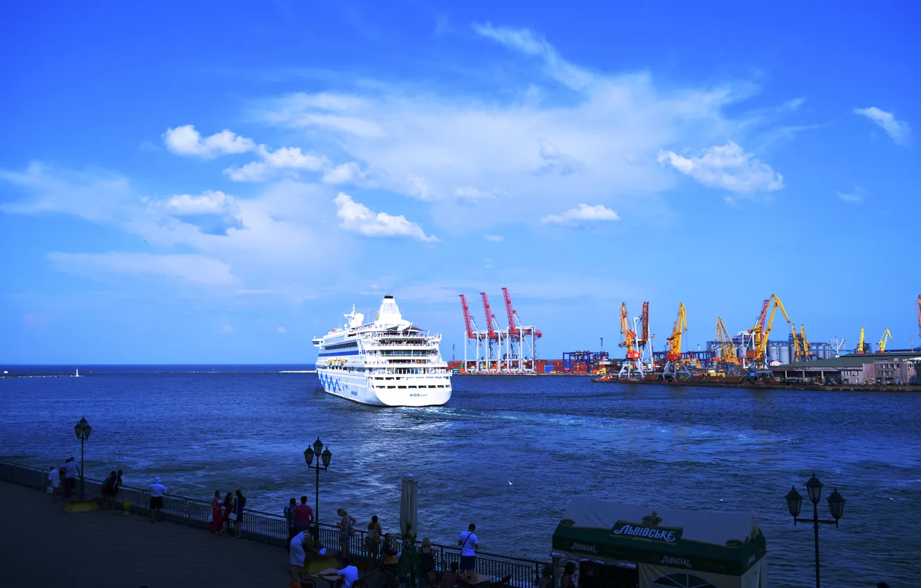 Photo wallpaper sea, port, ship, Odessa