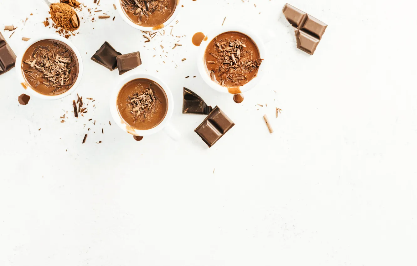Photo wallpaper chocolate, dessert, chocolate, cups