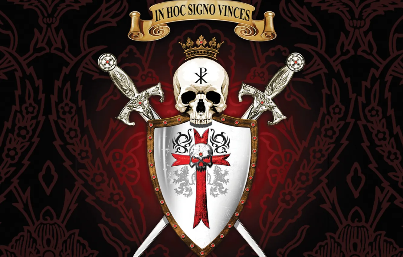 Photo wallpaper sake, sword, logo, seal, mark, cross, lion, crown