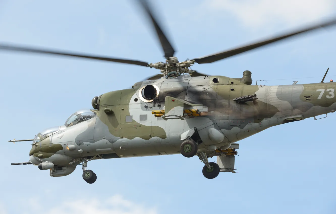 Photo wallpaper helicopter, Hind, transport-combat, Mi-24V, Mil Mi-24V