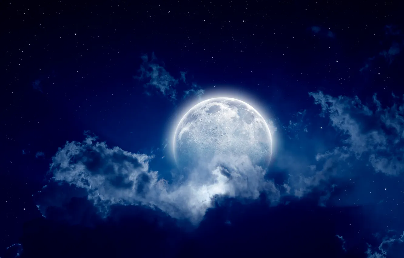Photo wallpaper the sky, landscape, night, the moon, moon, moonlight, sky, landscape