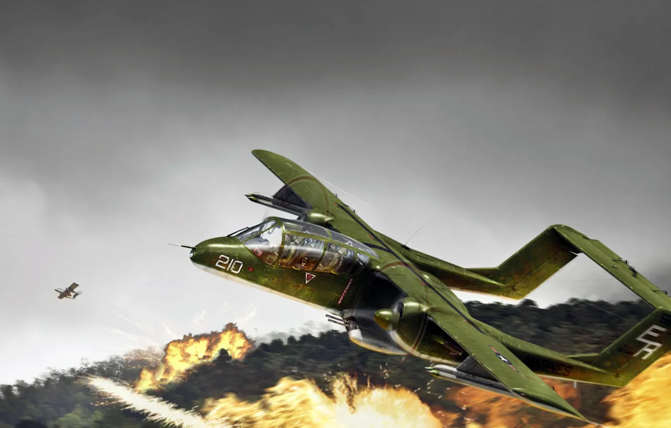 Photo wallpaper art, USA, North American, Bronco, OV-10, Light Armed Reconnaissance Aircraft, designed for use in counterinsurgency …