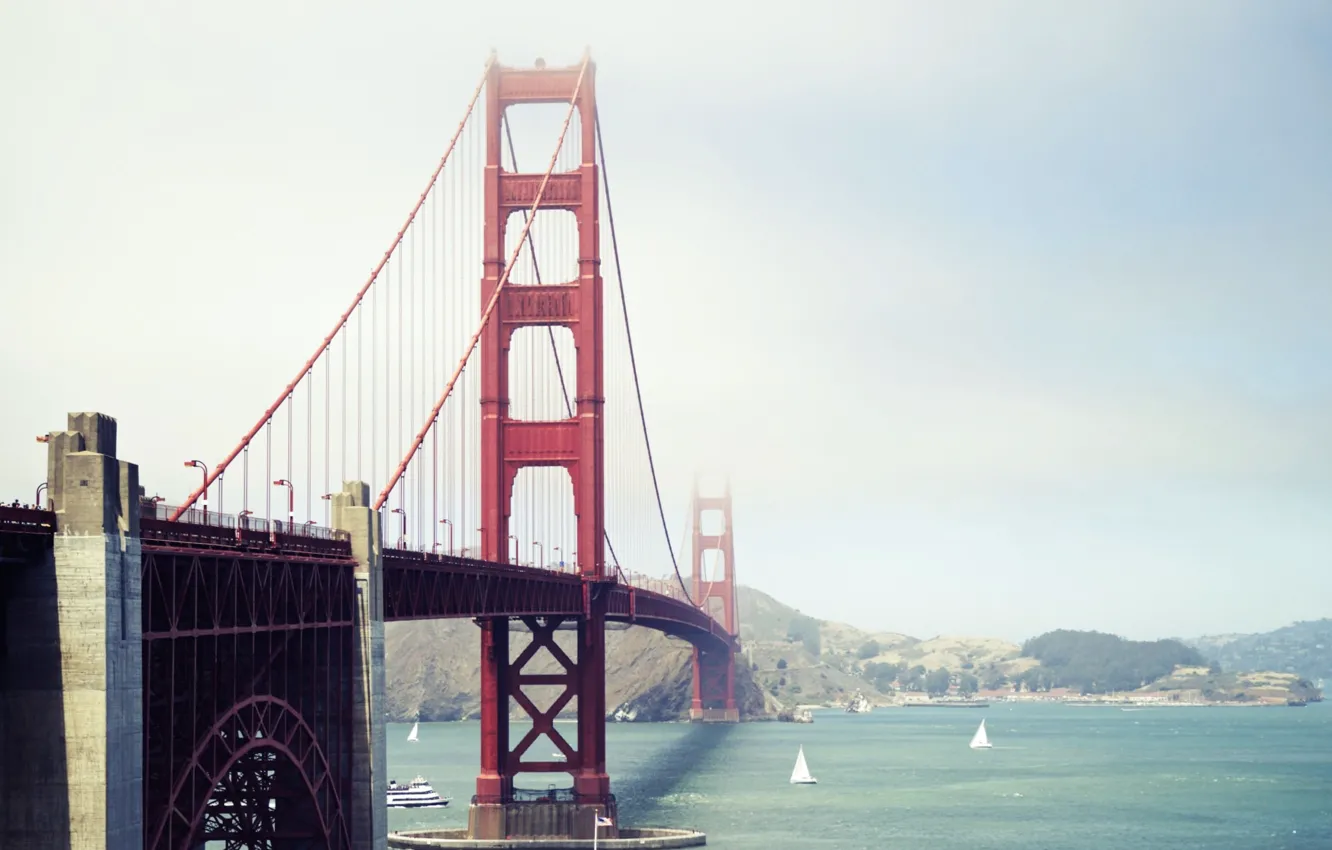 Photo wallpaper bridge, the city, CA, San Francisco, Golden Gate, USA, Bay bridge