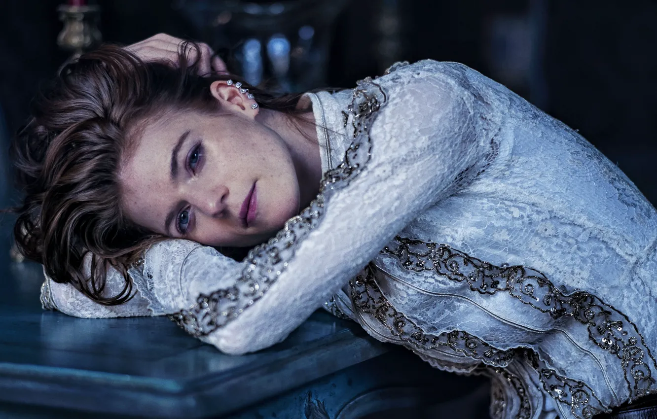 Photo wallpaper look, pose, actress, redhead, redhead, hair, look, actress