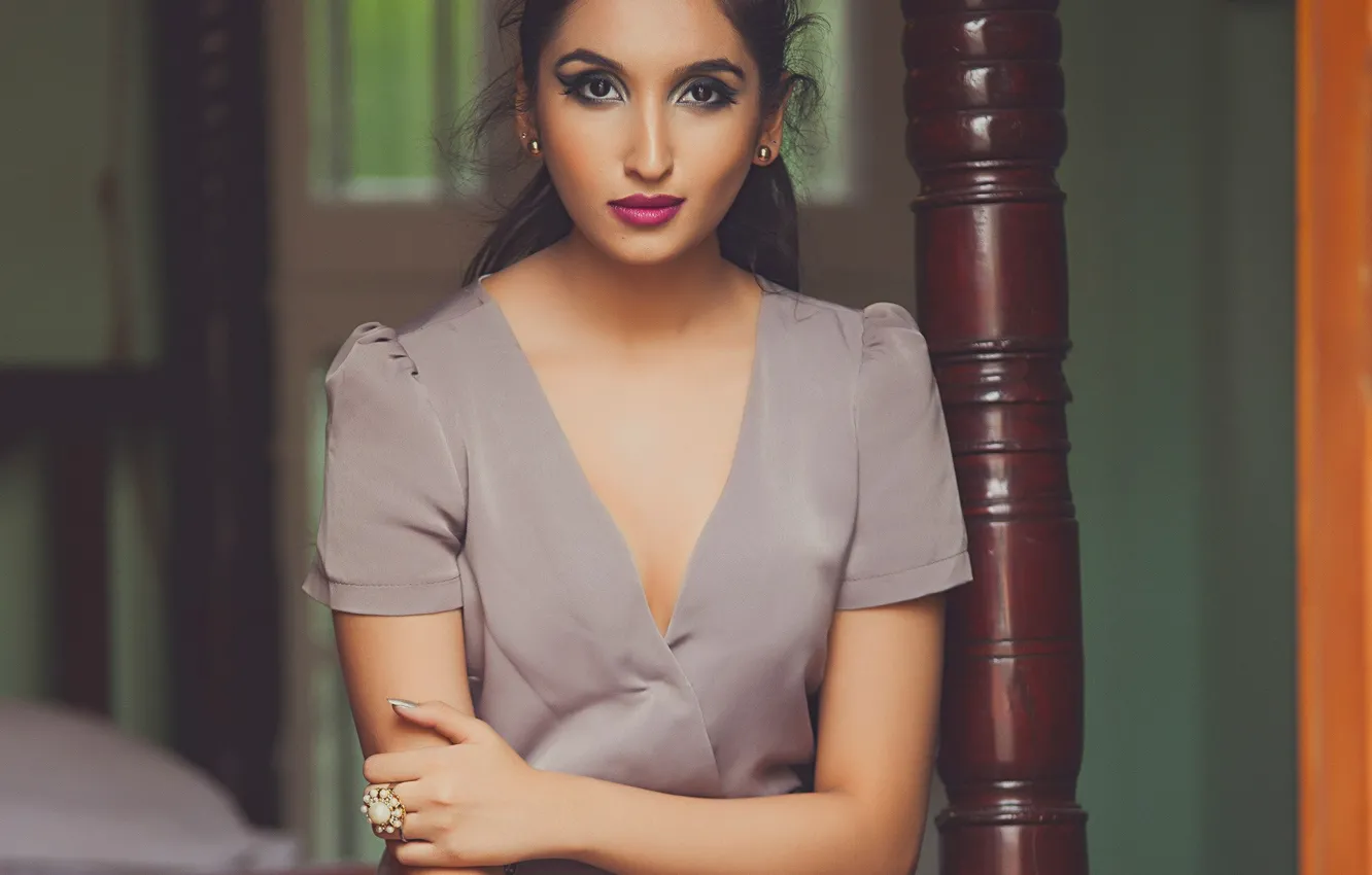 Photo wallpaper girl, hot, sexy, eyes, smile, beautiful, figure, model