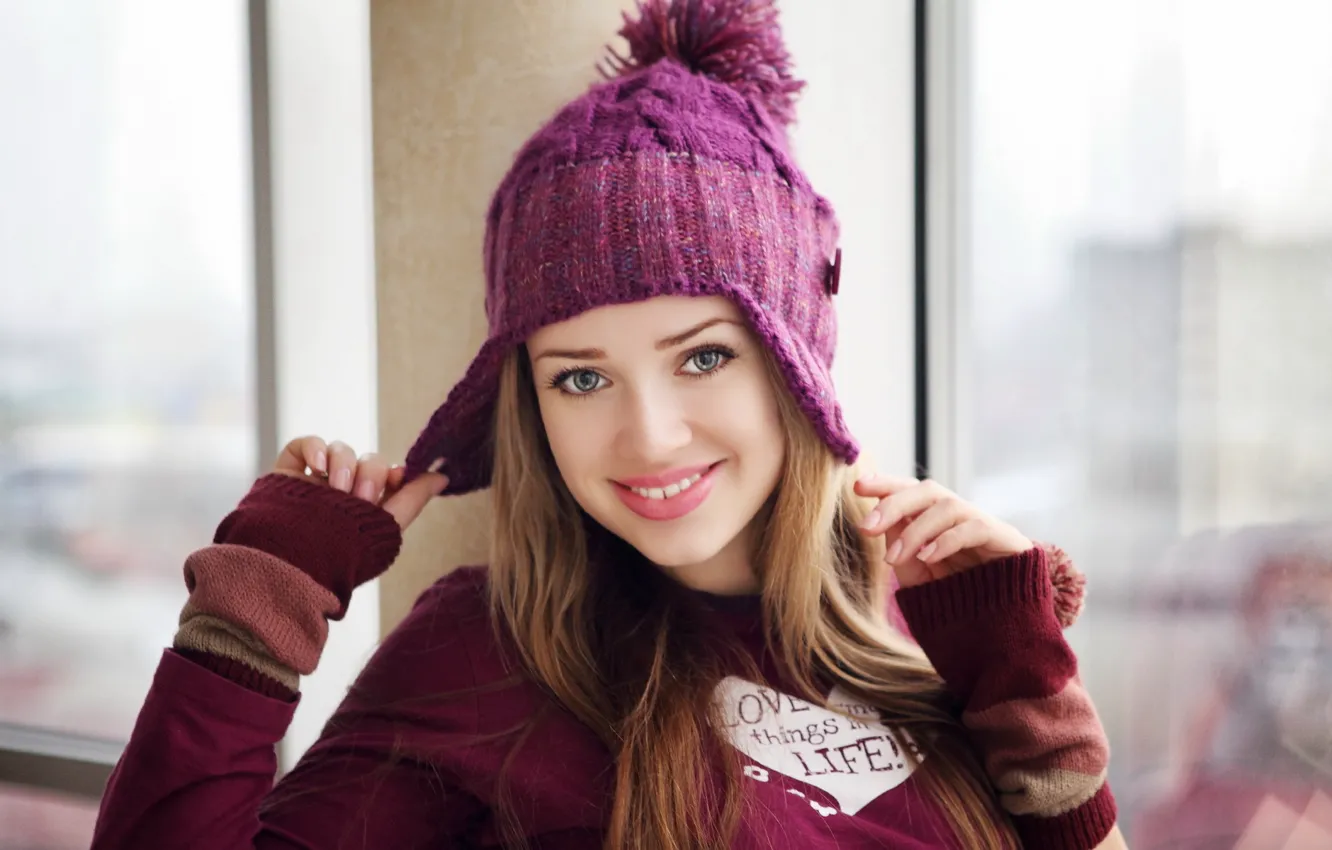 Photo wallpaper look, girl, smile