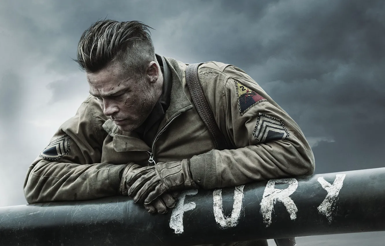 Photo wallpaper the film, war, rage, Brad Pitt, Fury