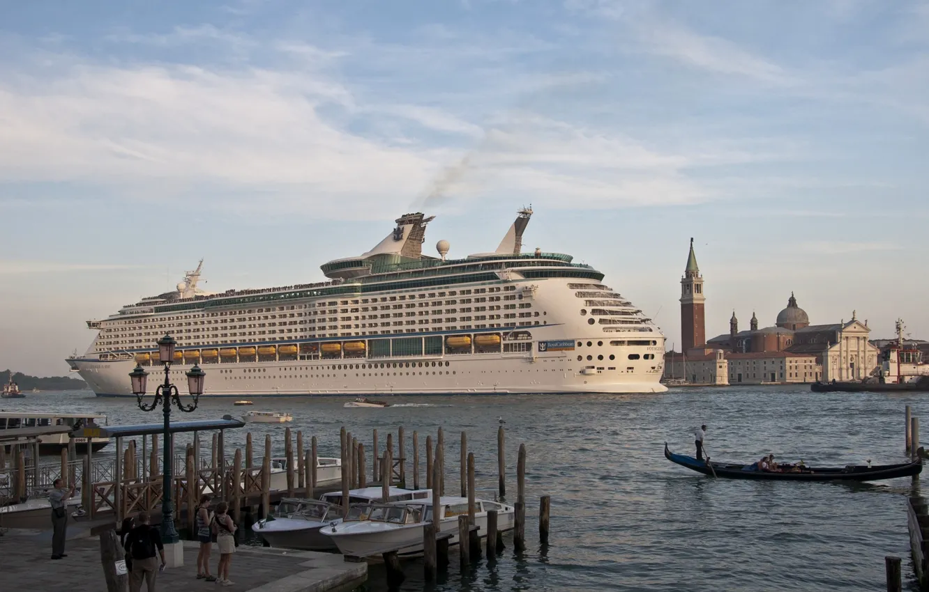 Photo wallpaper the city, people, Marina, Bay, liner