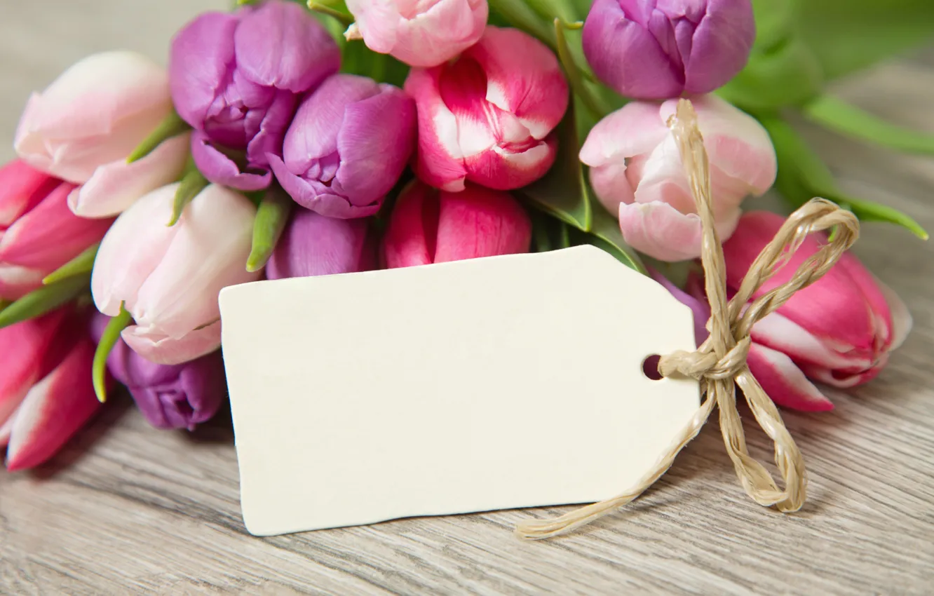 Photo wallpaper flowers, colorful, tulips, love, heart, pink, flowers, romantic