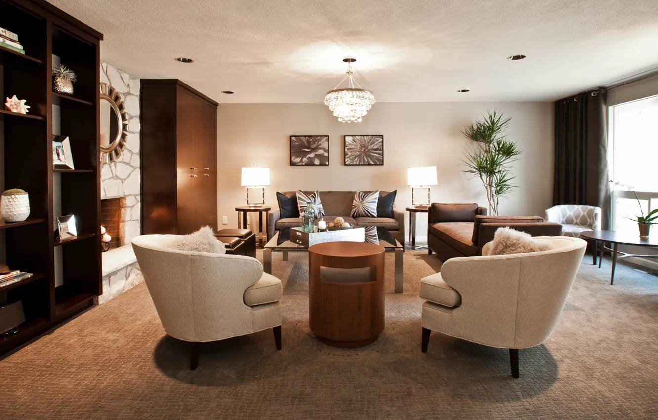 Photo wallpaper design, style, Villa, home, interior, living room