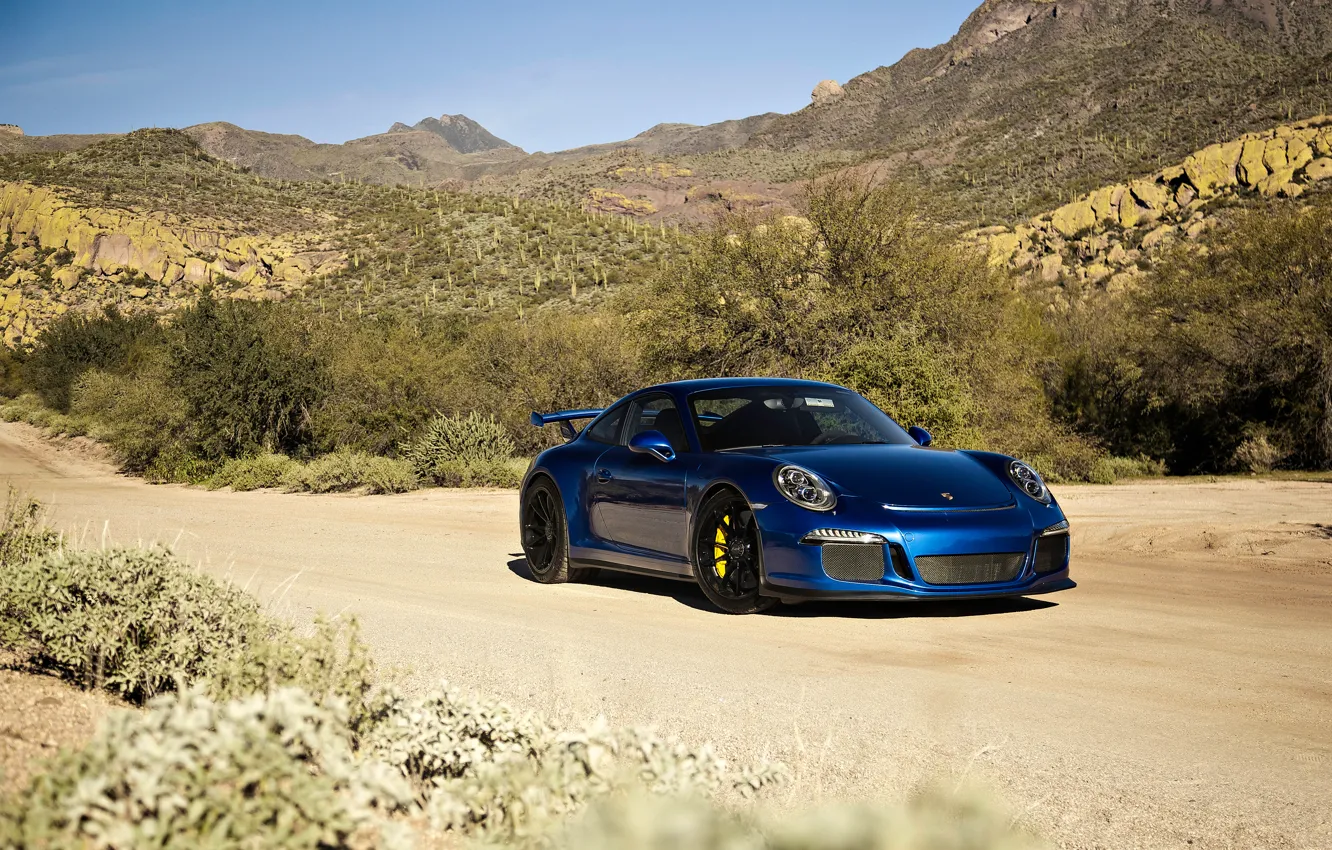 Photo wallpaper 911, Porsche, supercar, Porsche, blue, GT3