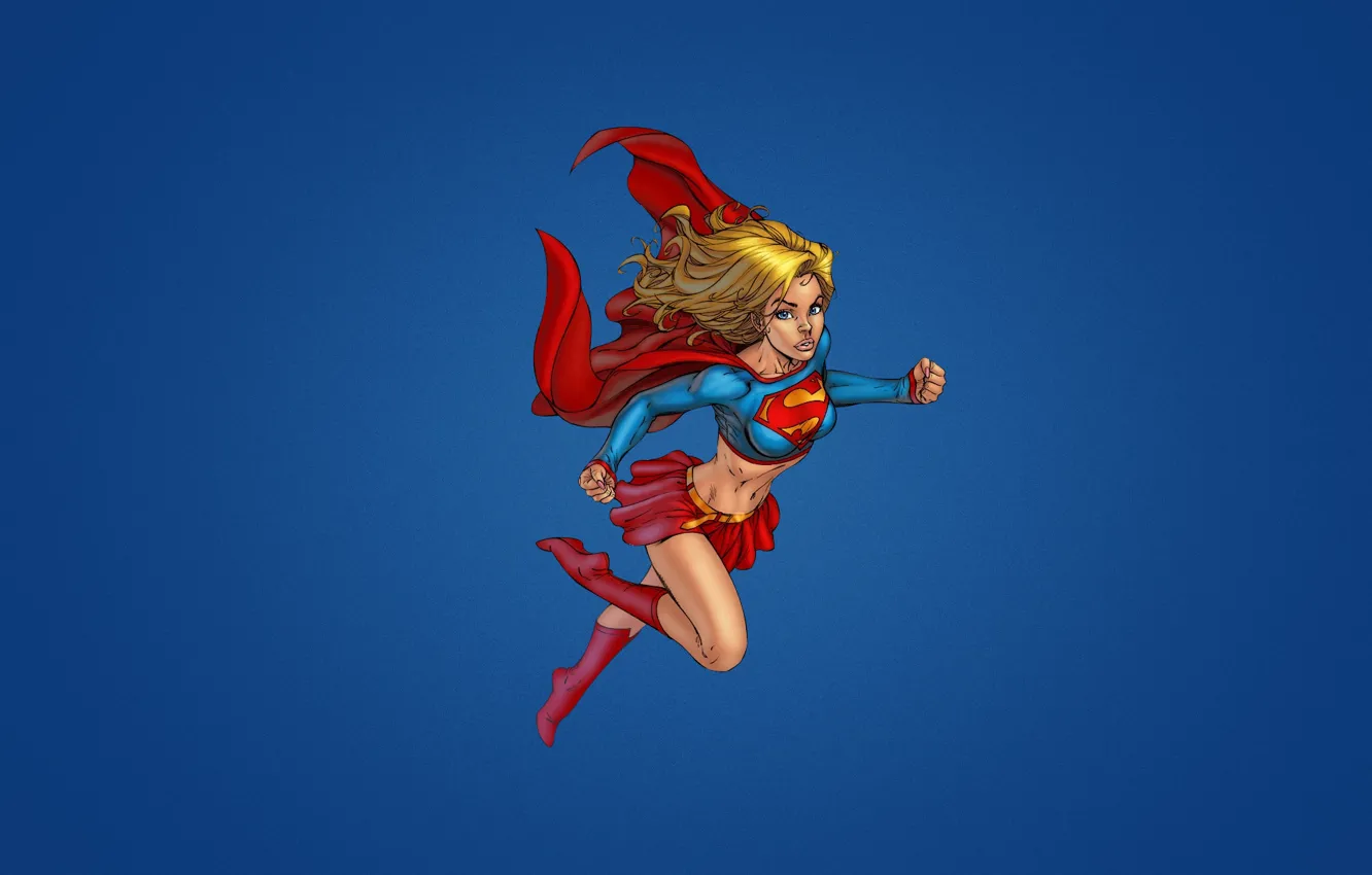 Photo wallpaper Superman, cloak, blue background, Superman, Supergirl, Supergirl, supergirl
