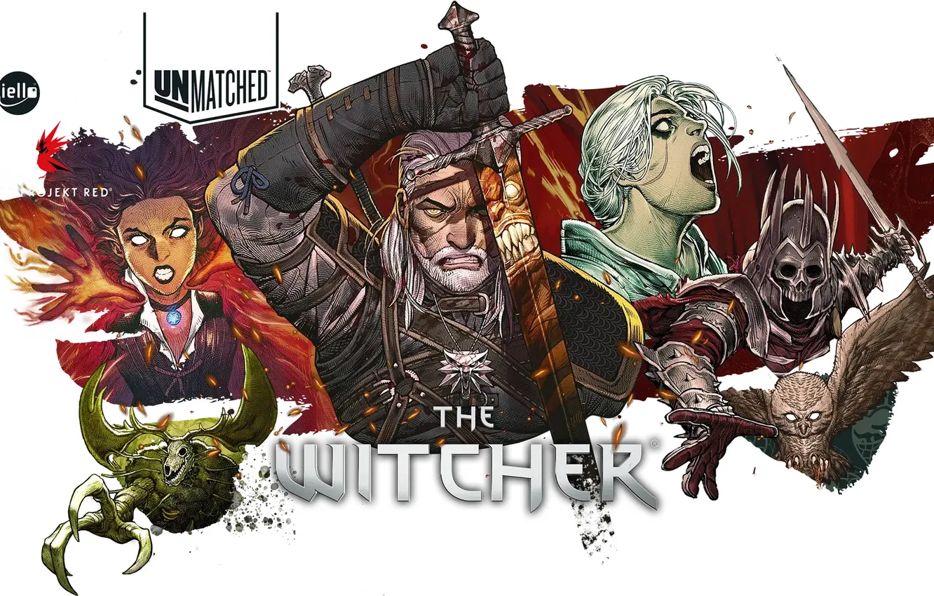Photo wallpaper the witcher, wild hunt, Ciri, board game, cd projekt Red, Geralt & Yennefer, unmatched, restoration …