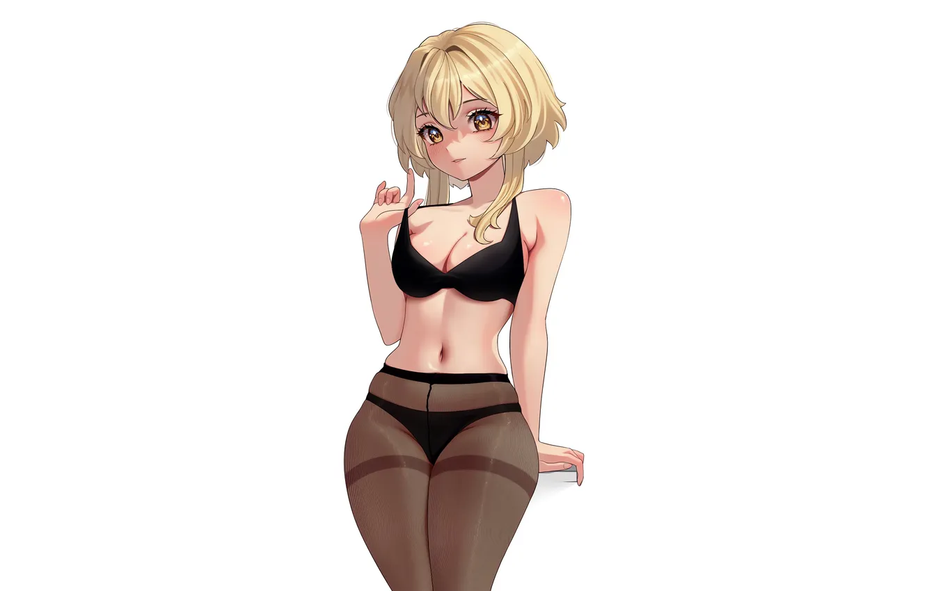 Photo wallpaper girl, sexy, lingerie, bra, cleavage, panties, boobs, anime