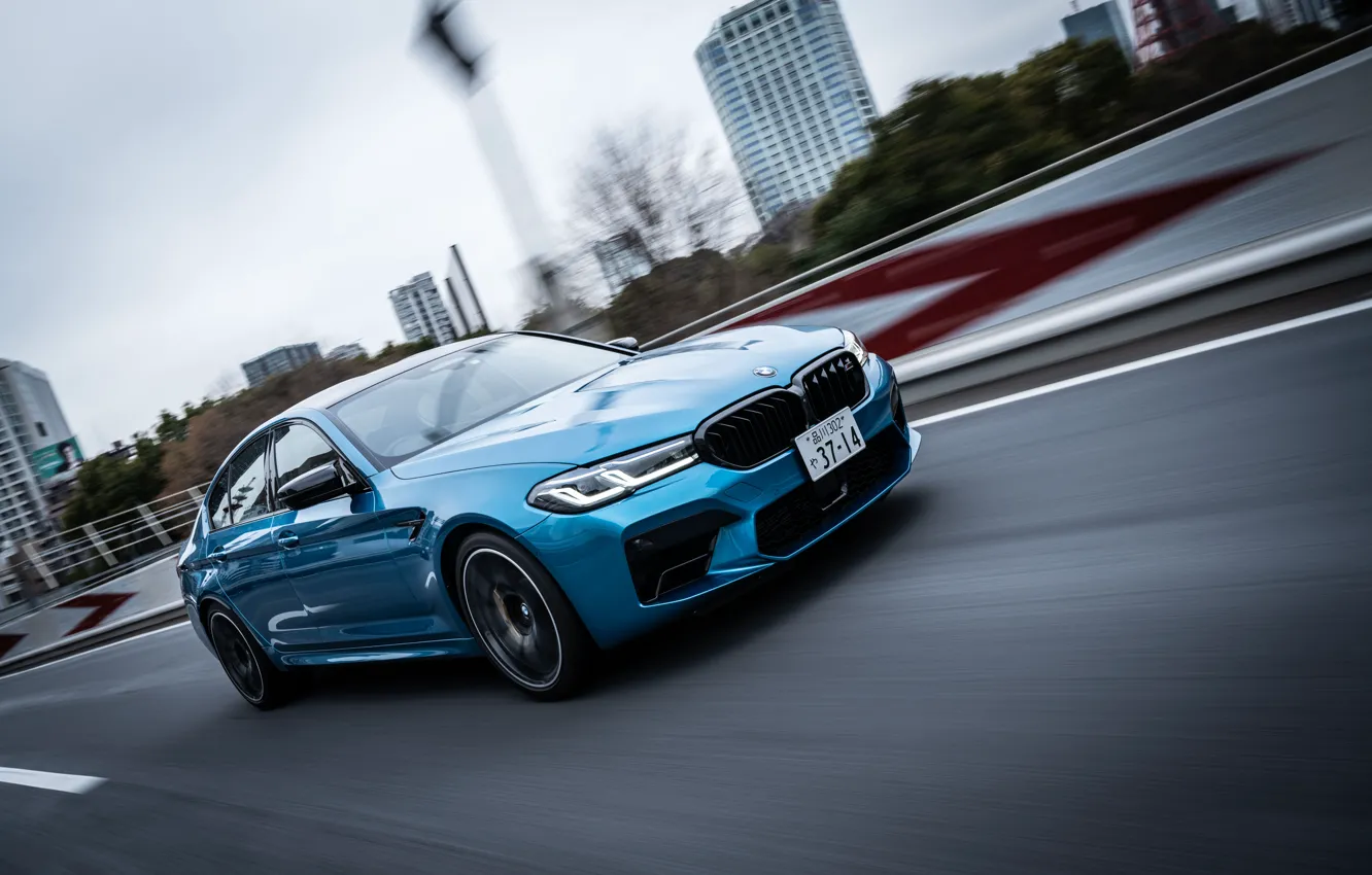 Photo wallpaper car, BMW, blue, M5, F90, BMW M5 Competition