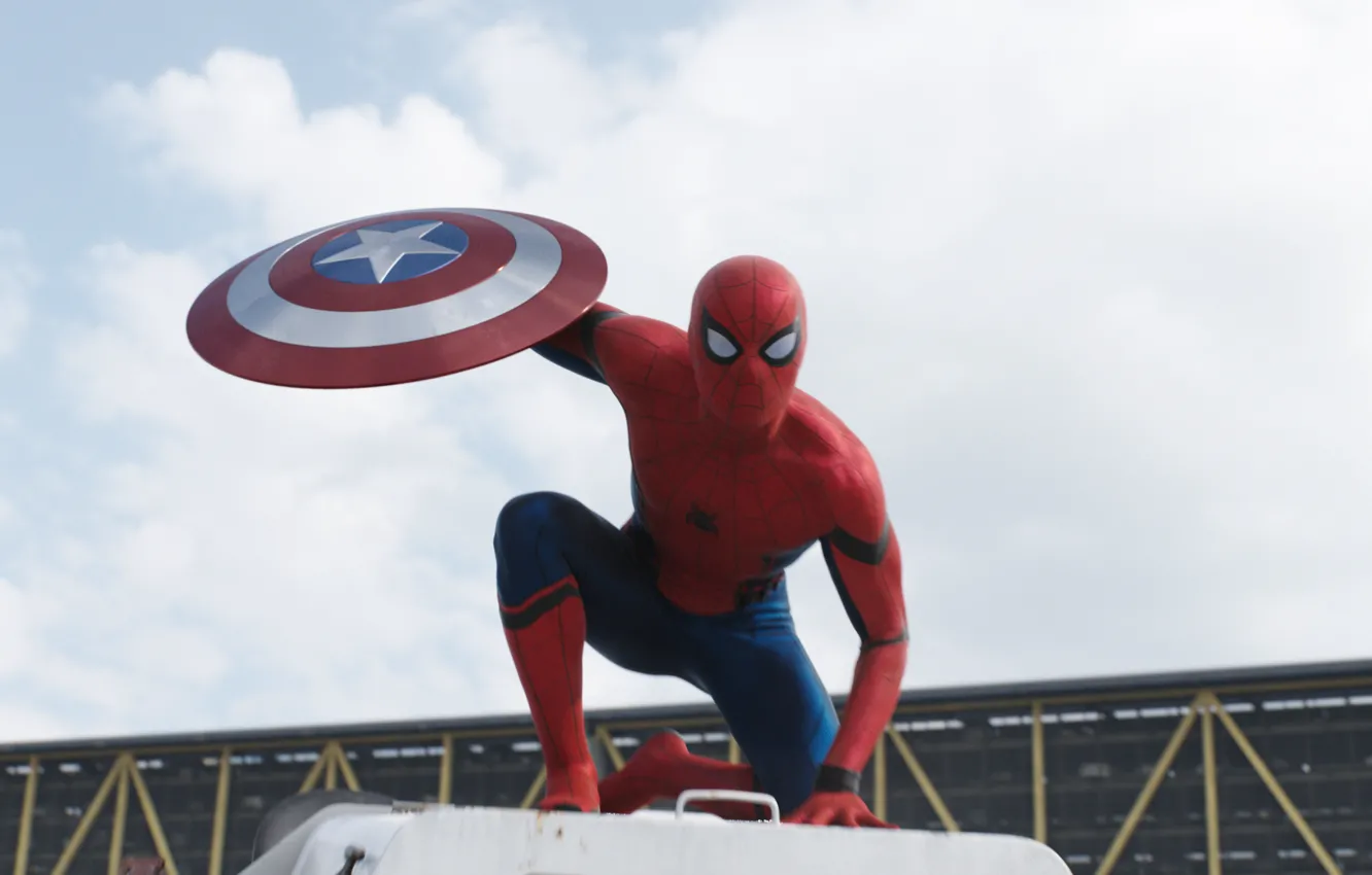 Photo wallpaper The first avenger, Spider-Man, Captain America: Civil War, The opposition