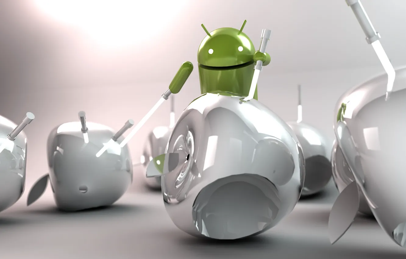 Photo wallpaper Apple, Android, Android, art, lightsabers, Hi-Tech
