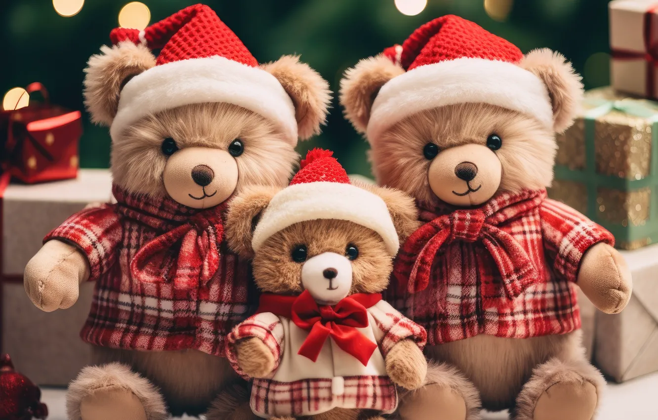 Photo wallpaper toy, new year, bear, Christmas, bear, bear, plush, elegant