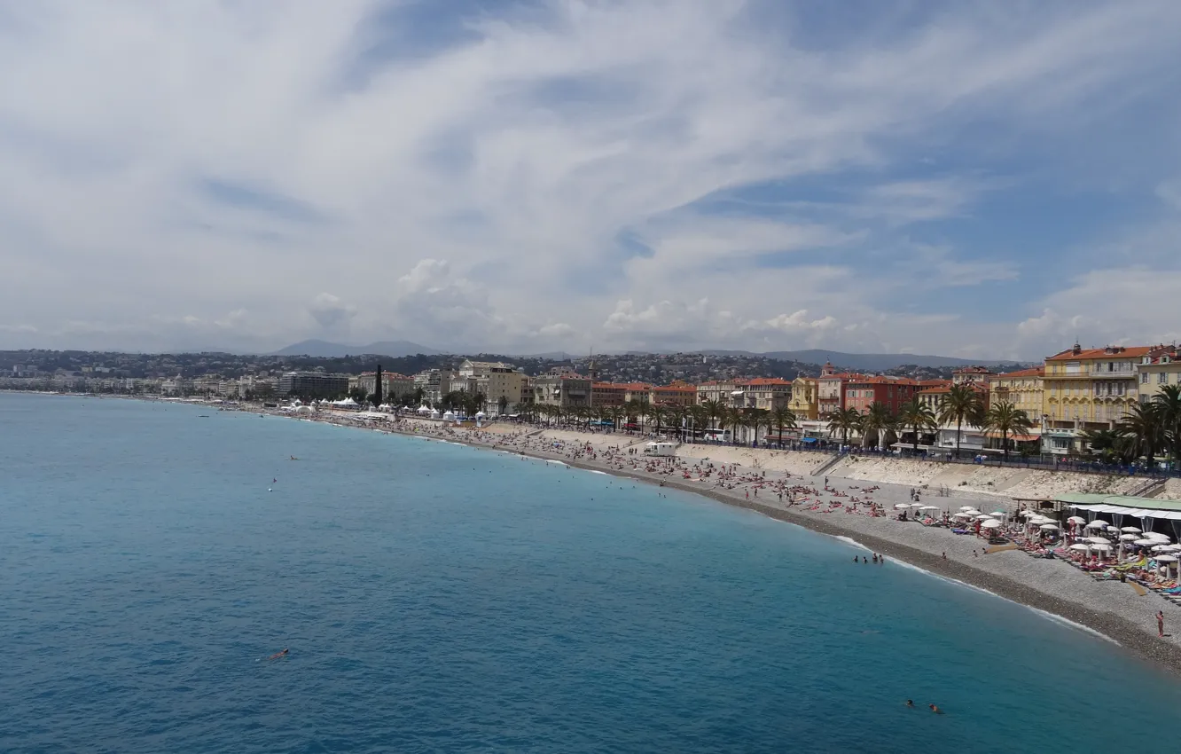 Photo wallpaper sea, beach, the sky, France, Nice