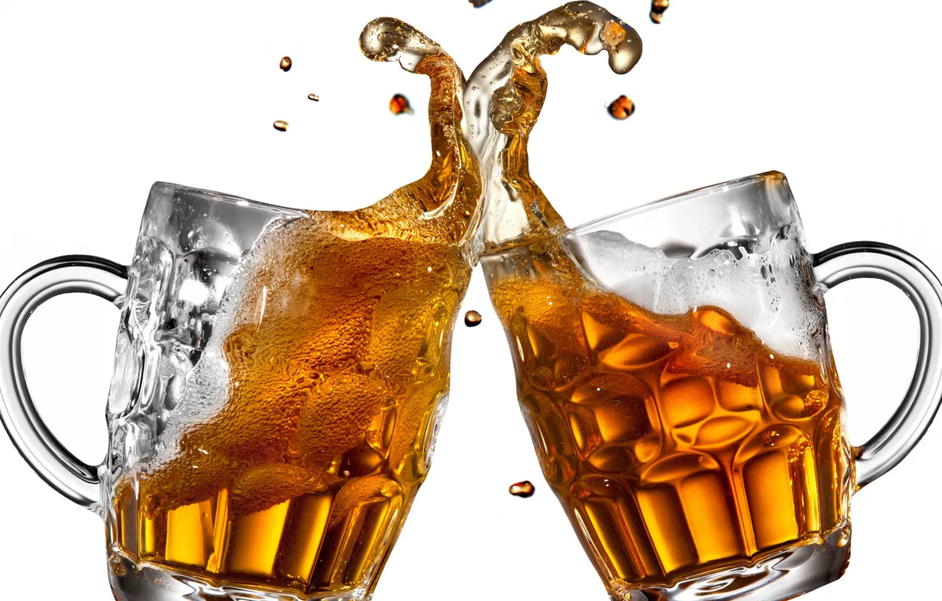 Photo wallpaper squirt, glass, beer, drink