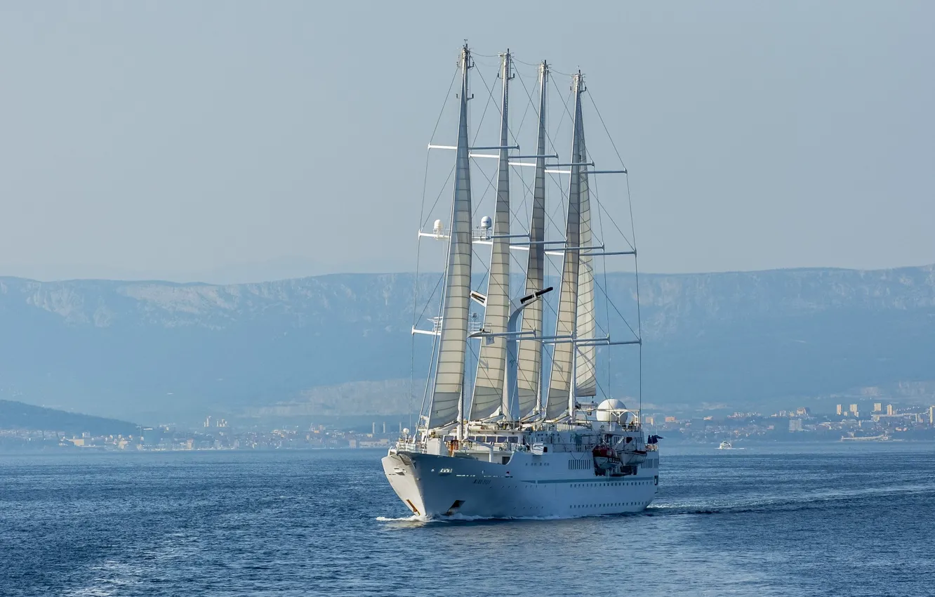 Photo wallpaper sea, yacht, Croatia, cruise, Croatia, The Adriatic sea, Adriatic Sea, Wind Star