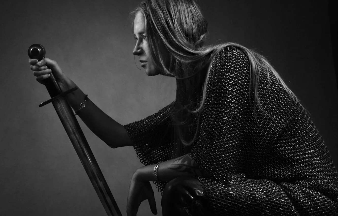 Photo wallpaper girl, music, sword, warrior, Russia, Arkona, Maria Arkhipova, Folk metal