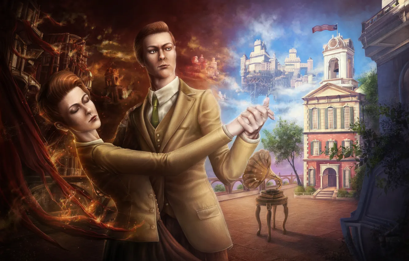 Photo wallpaper Columbia, BioShock Infinite, Brother, Sister, Rosalind Lutece, Robert Lutece