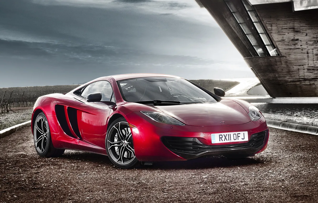 Photo wallpaper the sky, red, McLaren, supercar, MP4-12C, McLaren