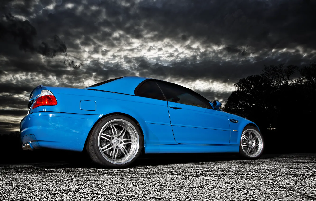 Photo wallpaper clouds, blue, BMW, BMW, blue, E46