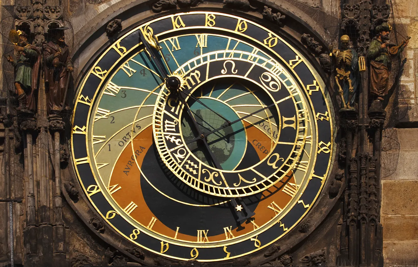 Photo wallpaper watch, astronomy, Prague, Czech Republic