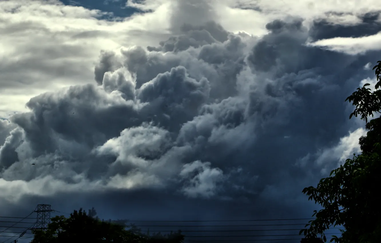 Photo wallpaper dark, storm, sky, cloud