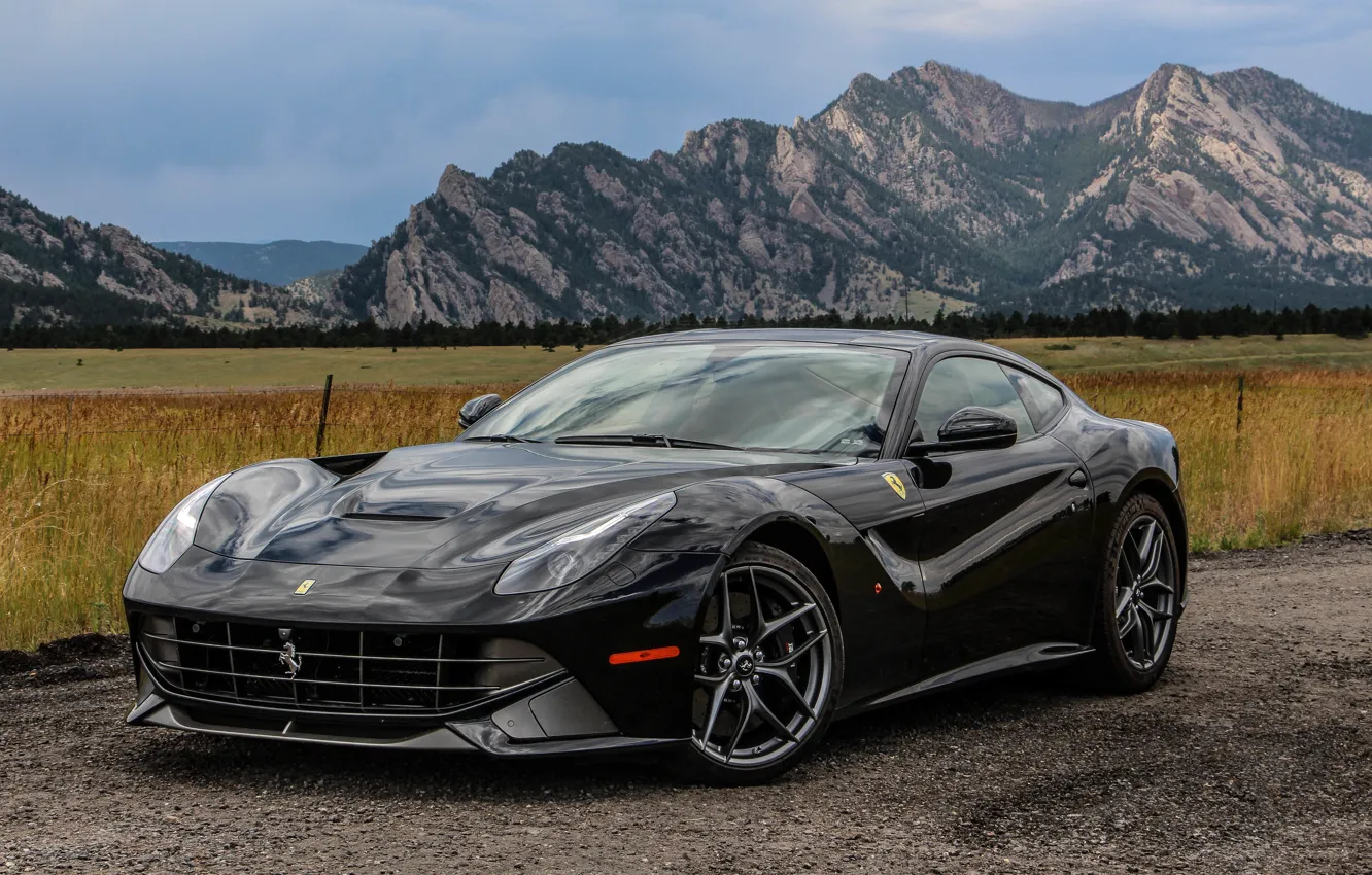 Photo wallpaper ferrari, black, f12, berlinetta