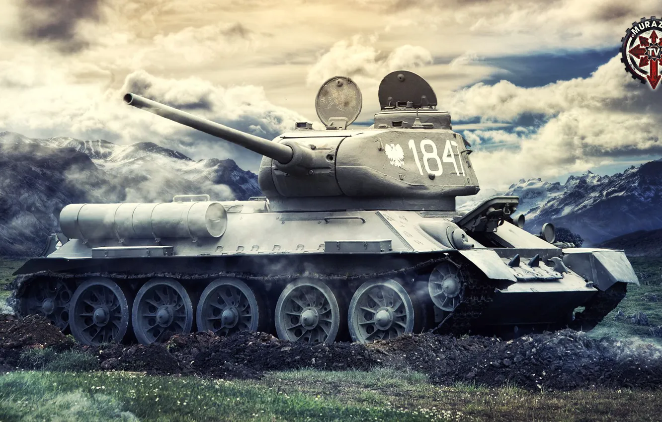 Photo wallpaper Game, USSR, Games, Art, World of Tanks, T-34-85, FuriousGFX
