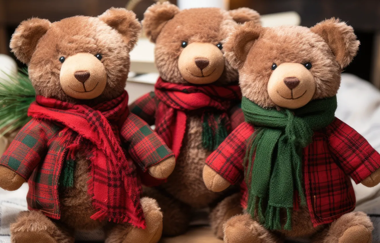 Photo wallpaper toy, new year, bear, Christmas, bear, bear, plush, elegant