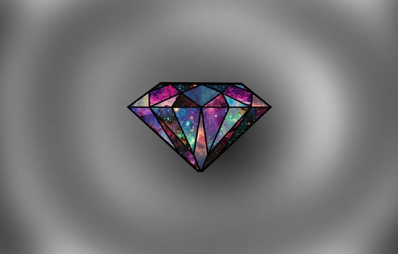 Photo wallpaper space, minimalism, gradient, diamonds