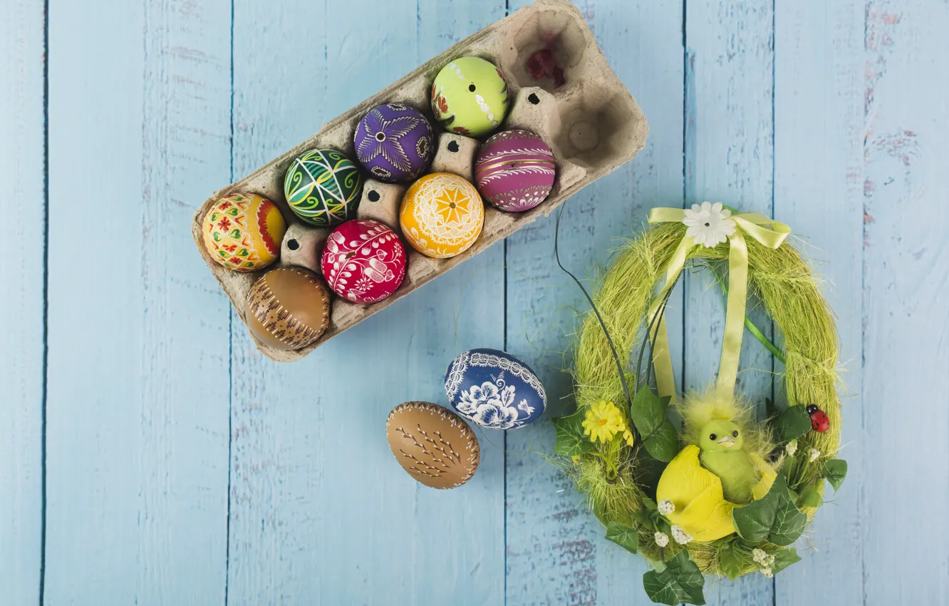 Photo wallpaper Easter, Eggs, Decoration, Holiday