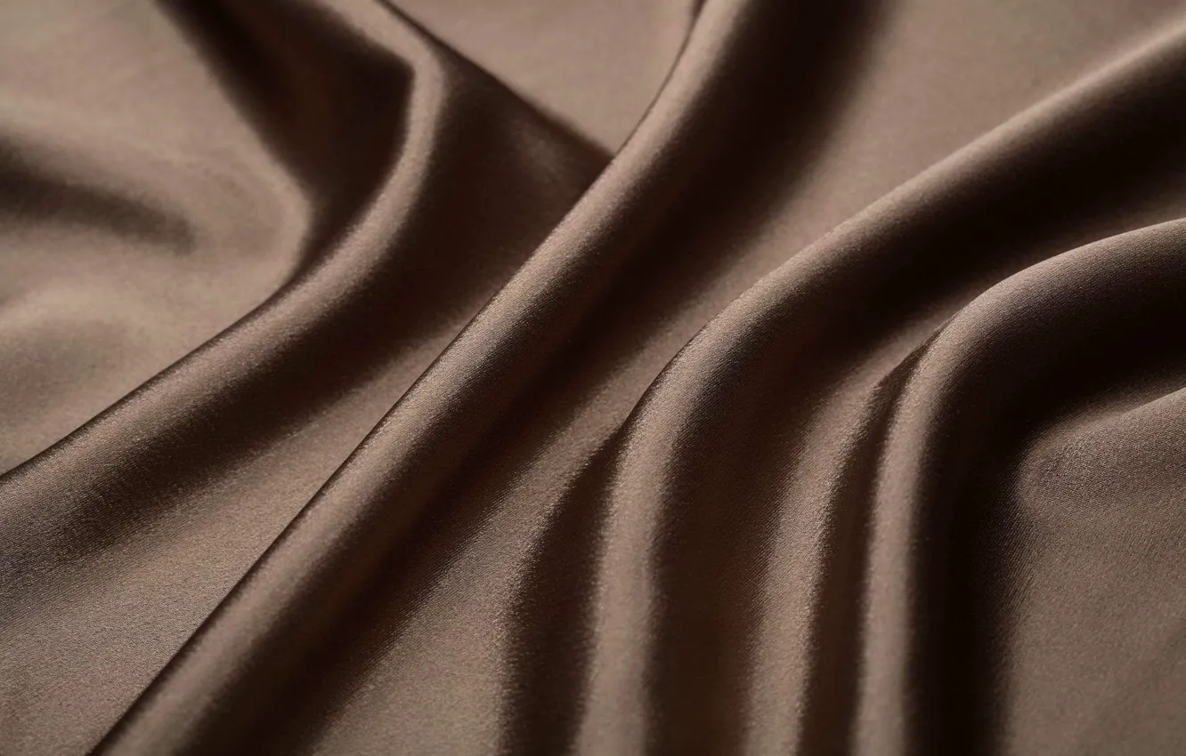 Photo wallpaper texture, silk, fabric, brown, folds