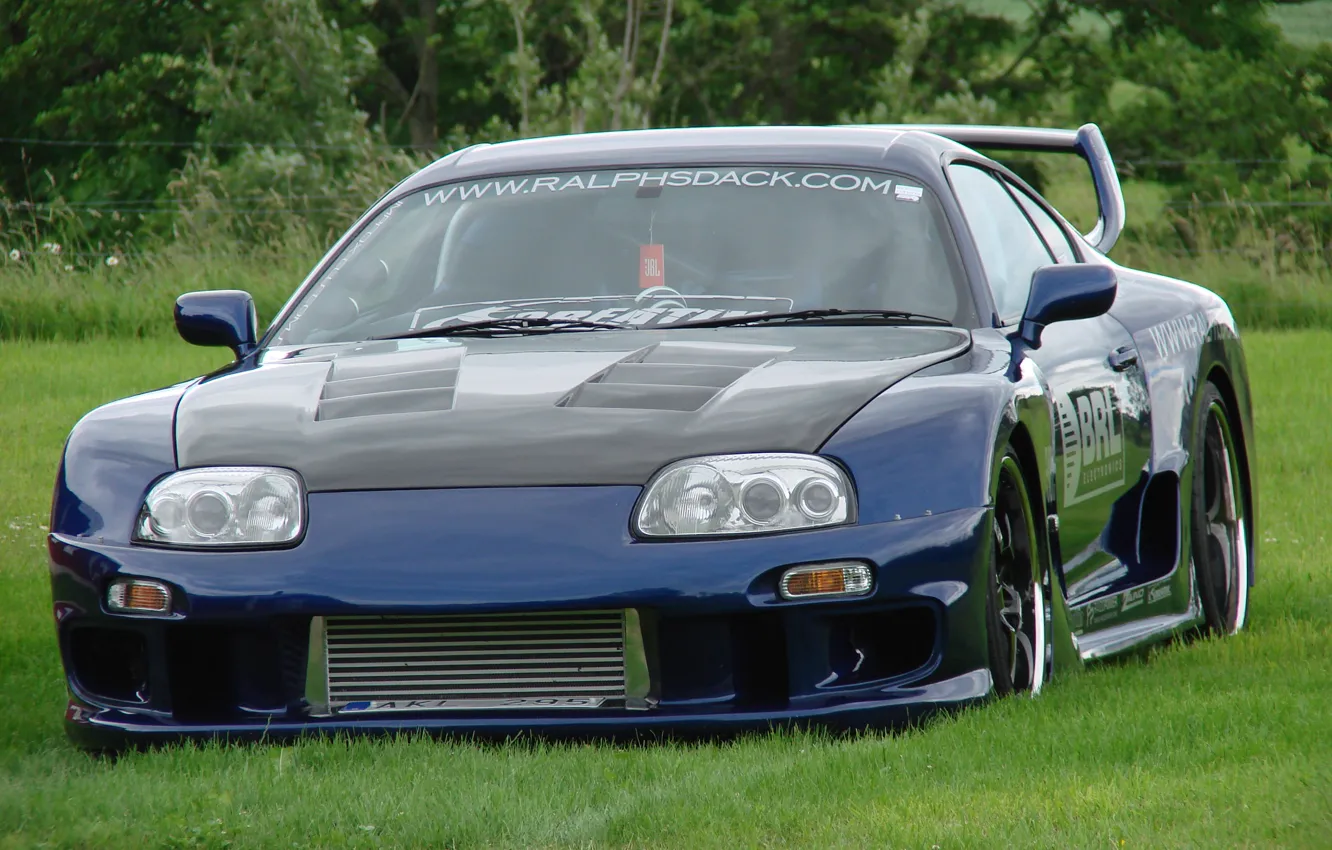 Photo wallpaper dark, supra, toyota, blue