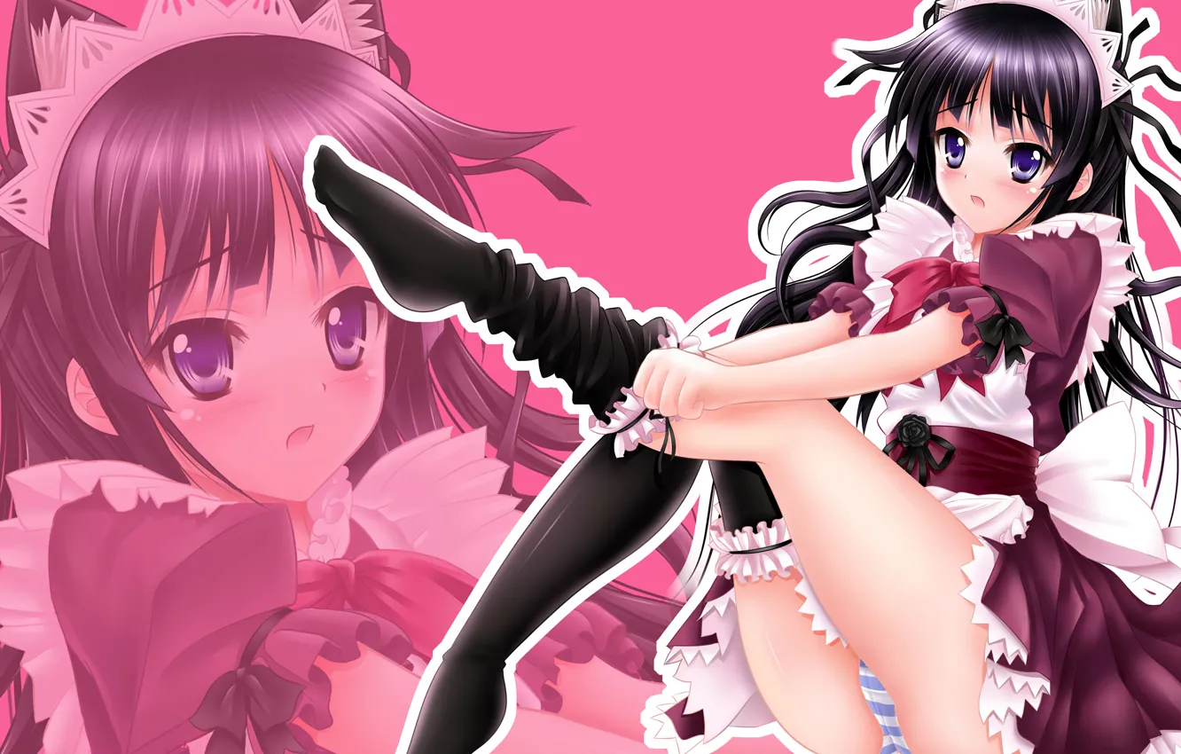 Photo wallpaper girl, sexy, lingerie, Cameltoe, ass, panties, thighhighs, long hair