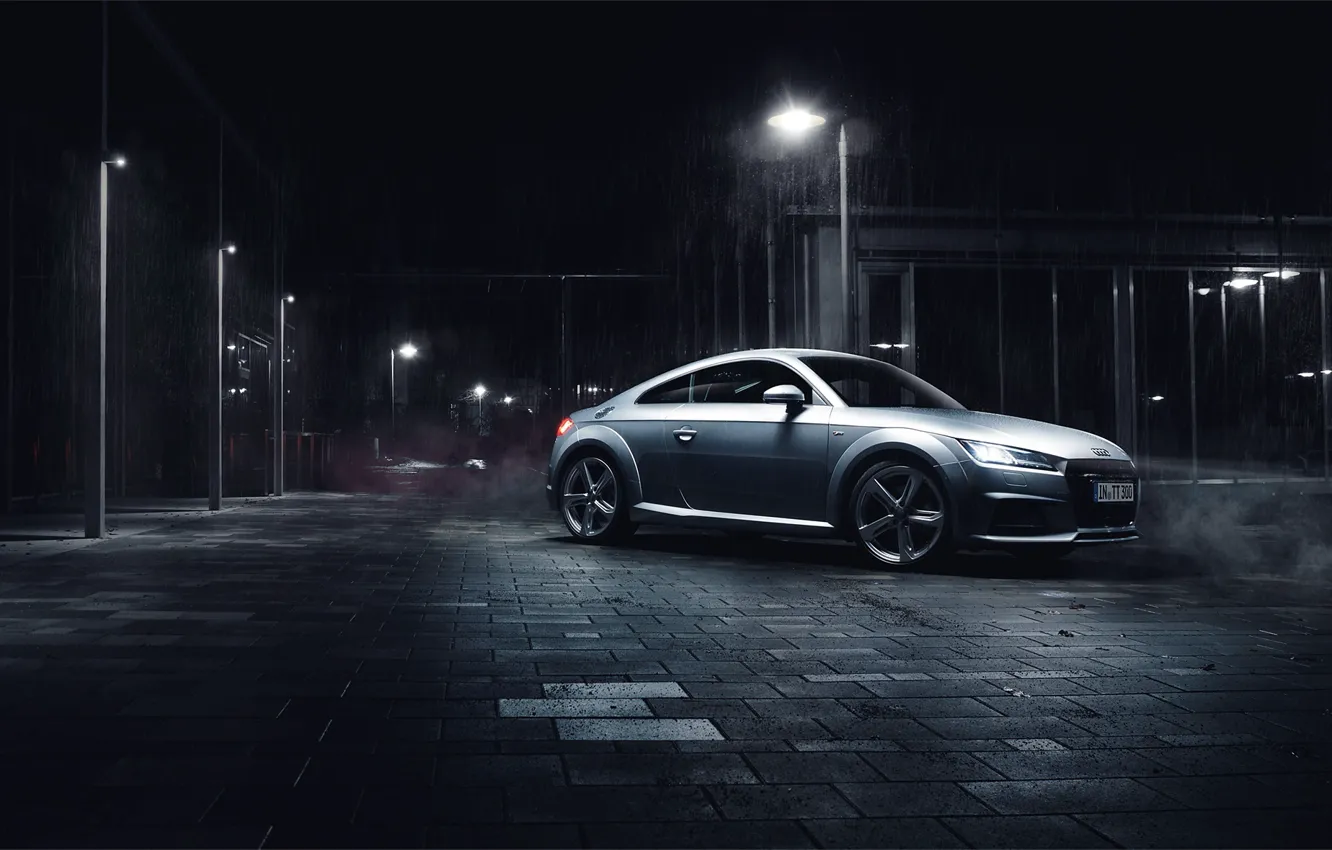 Photo wallpaper Audi, night, silvery