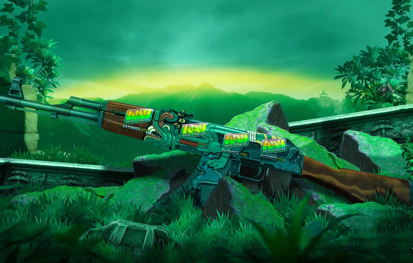 Photo wallpaper wallpaper, art, ak47, csgo, navi, katowice2014, avgustina