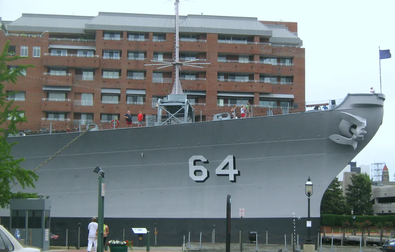 Photo wallpaper battleship, USS Iowa, museum ship