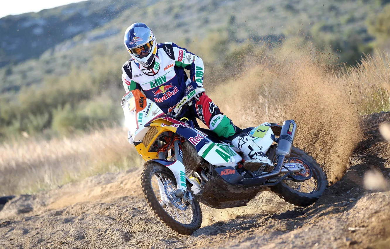 Photo wallpaper Sport, Motorcycle, Racer, Red Bull, Dakar