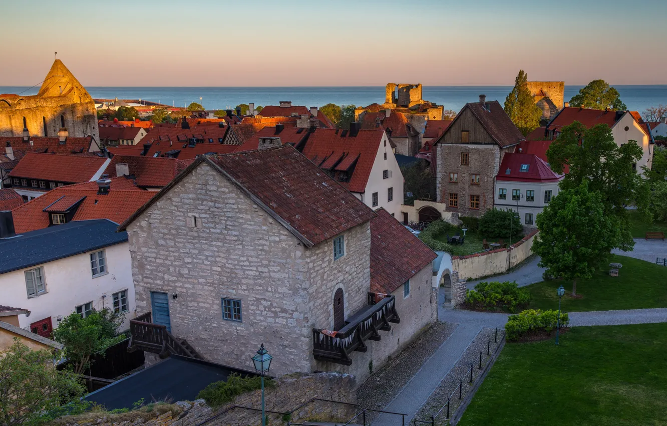 Photo wallpaper home, Sweden, Visby, Visby