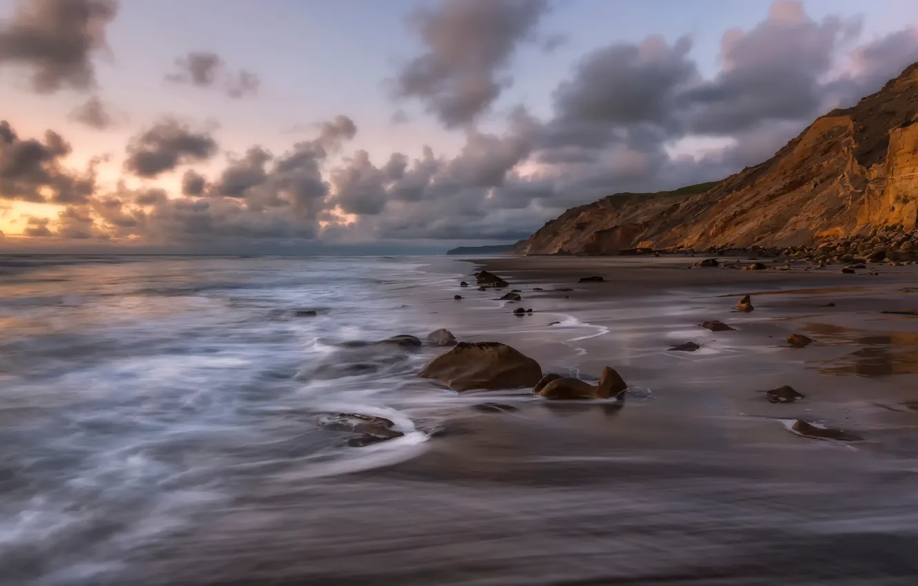 Photo wallpaper stones, rocks, surf