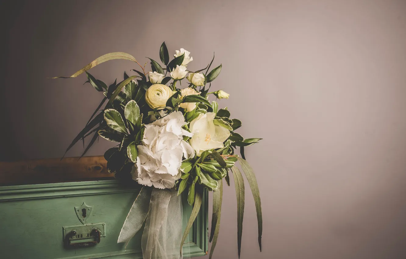 Photo wallpaper flowers, bouquet, tape, decor, wedding